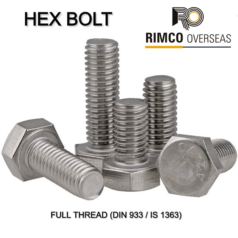 M4 Stainless Steel Hexagon Head Bolts 10 mm_0