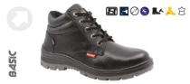 BS9043 Genuine Leather Steel Toe Safety Shoes Black_0