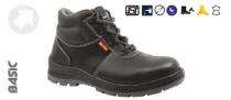 BS9063 Genuine Leather Steel Toe Safety Shoes Black_0