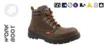 RPU02 Grain Leather Steel Toe Safety Shoes Brown_0