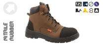 PR103 Full Grain Leather Steel Toe Safety Shoes Brown_0