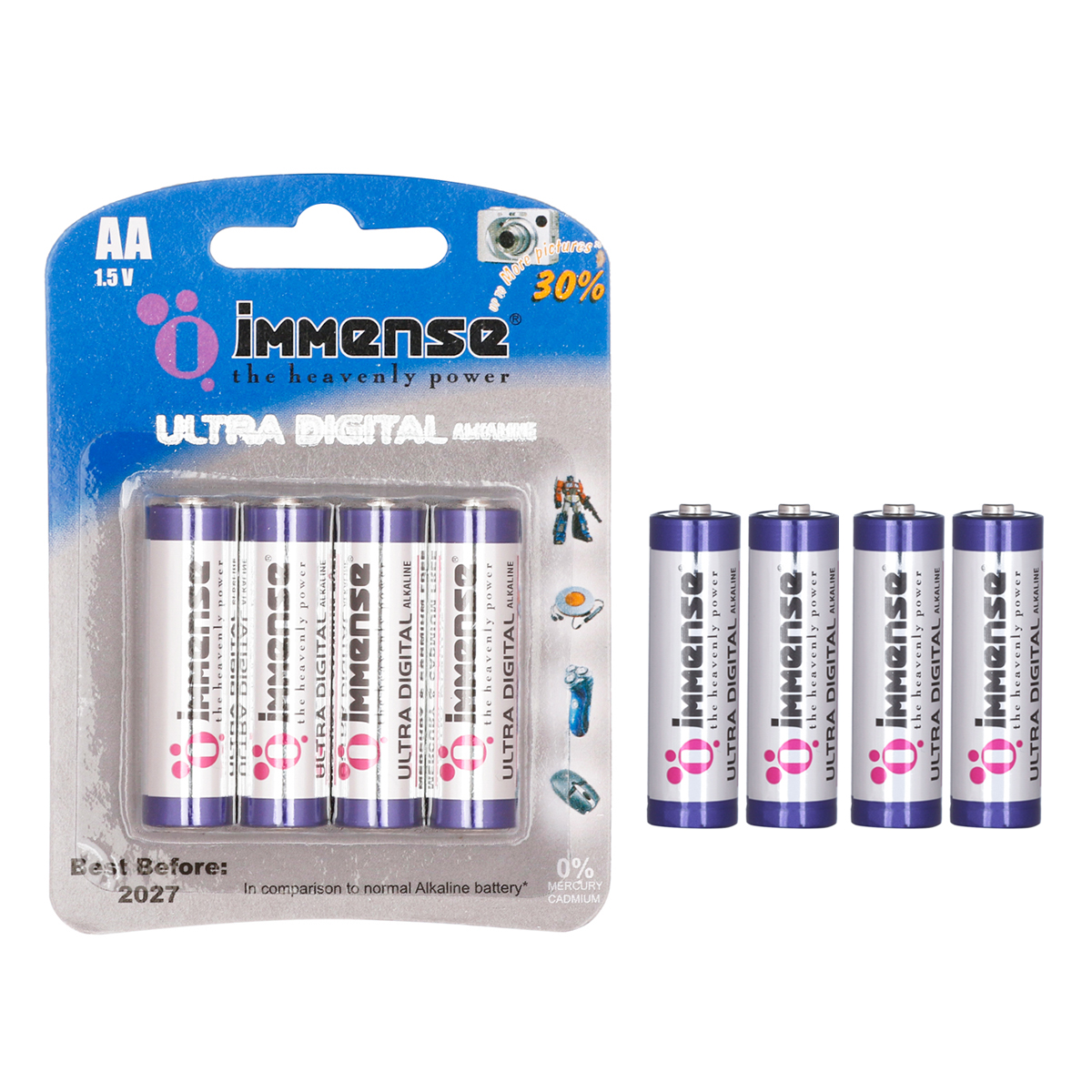 Immense LR06 AA 1.5 V Cylindrical Alkaline Batteries_1