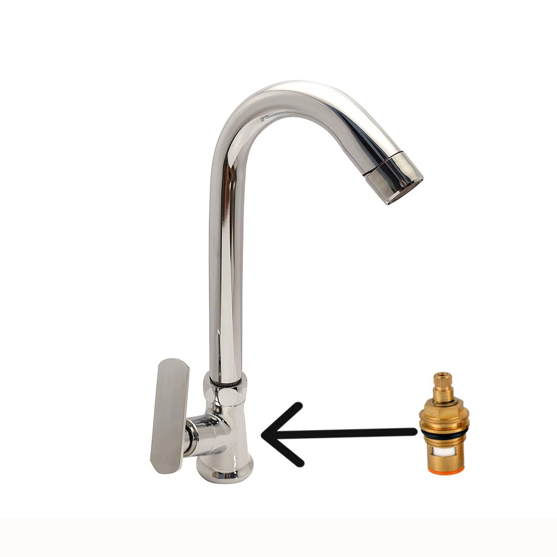 Anatomix Brass Taps Chrome Finish Deck Mounted Swan Neck - Pearl_2