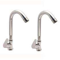 Anatomix Brass Taps Chrome Finish Deck Mounted Swan Neck - Pearl_0