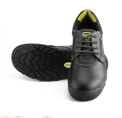 WILD BULL Real Leather Steel Toe Safety Shoes Black_1