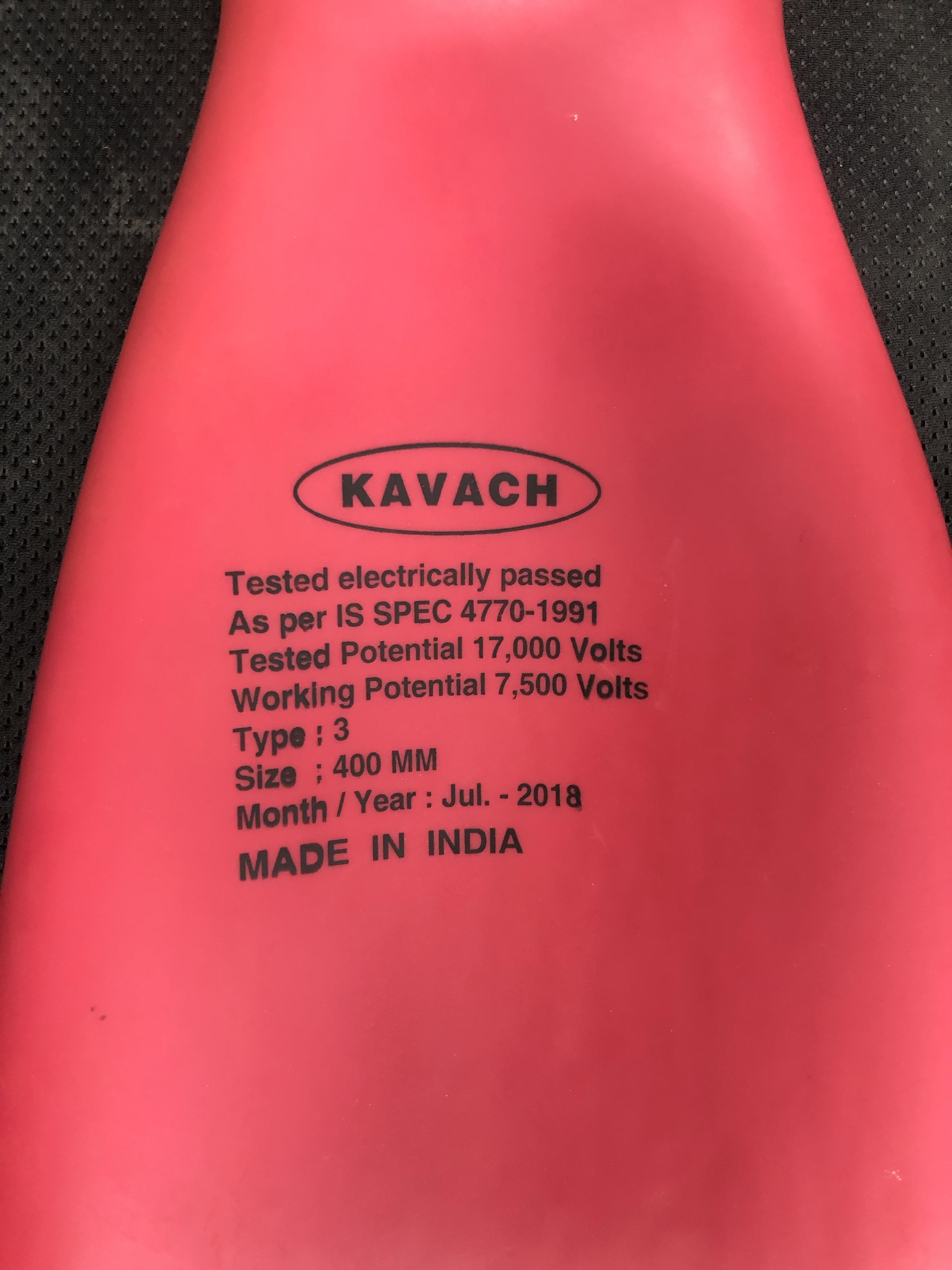Kavach Electrical Rubber Safety Gloves Type 3 Standard_1