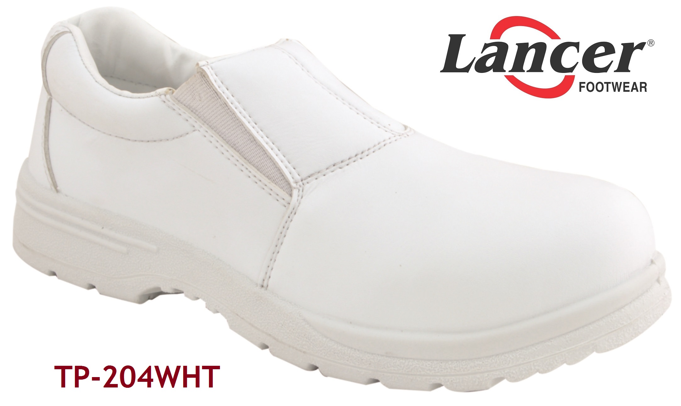 Lancer TP204WHT Leather Steel Toe Safety Shoes White_0