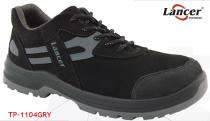 Lancer GH1104 Real Leather Plain Toe Safety Shoes Black_0