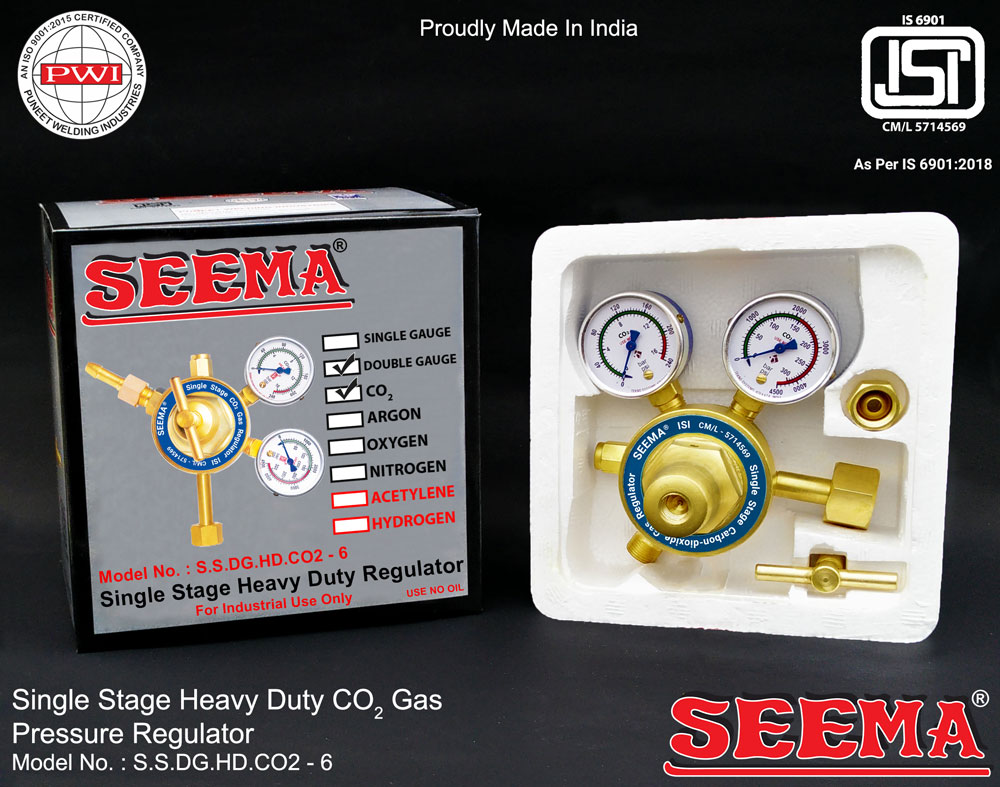 Seema 60 bar Single Stage Co2 Regulators S.S.DG.HD.CO2 - 6 CO2 2 bar_1