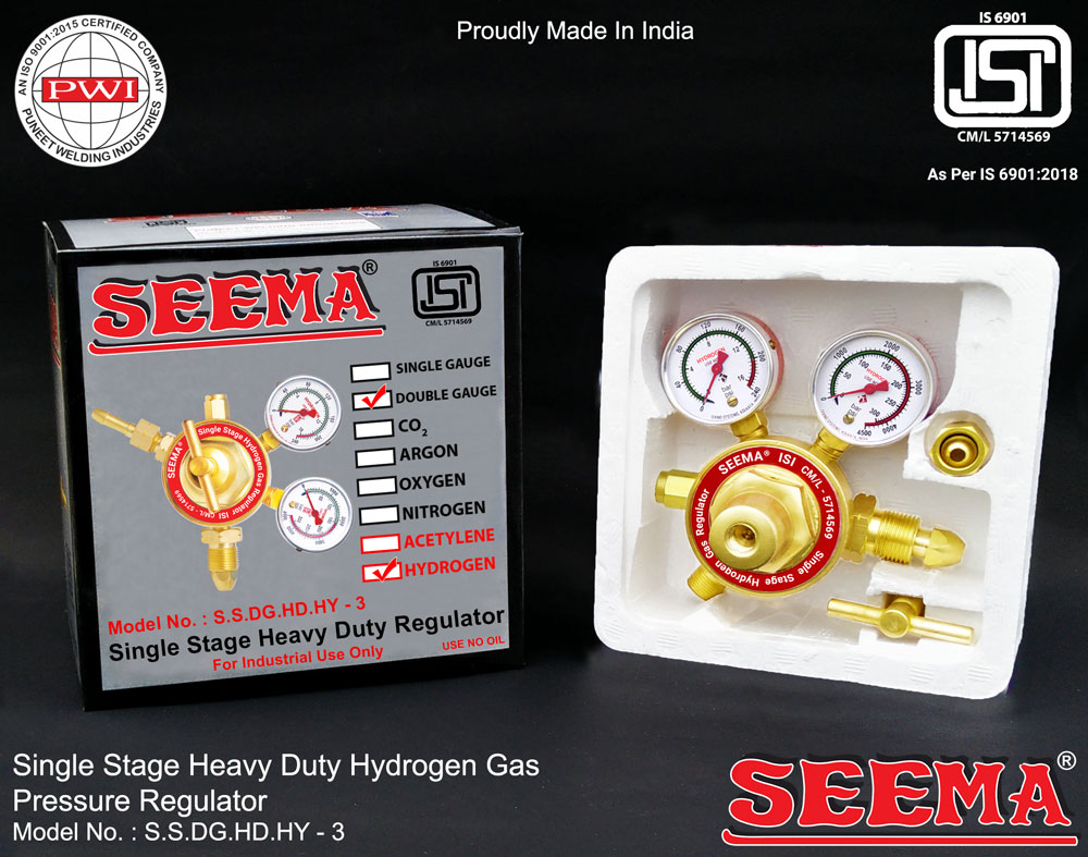 Seema 100 bar Single stage Regulators S.S.DG.HD.HY - 3 Hydrogen 10 bar_1