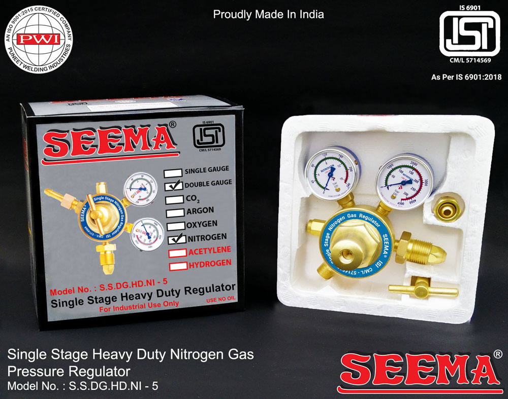 Seema 100 bar Single stage Regulators S.S.DG.HD.NI - 5 Nitrogen 10 bar_1