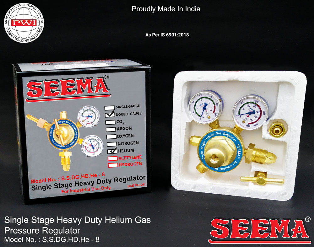 Seema 100 bar Single stage Regulators S.S.DG.HD.He - 8 Helium 10 bar_1