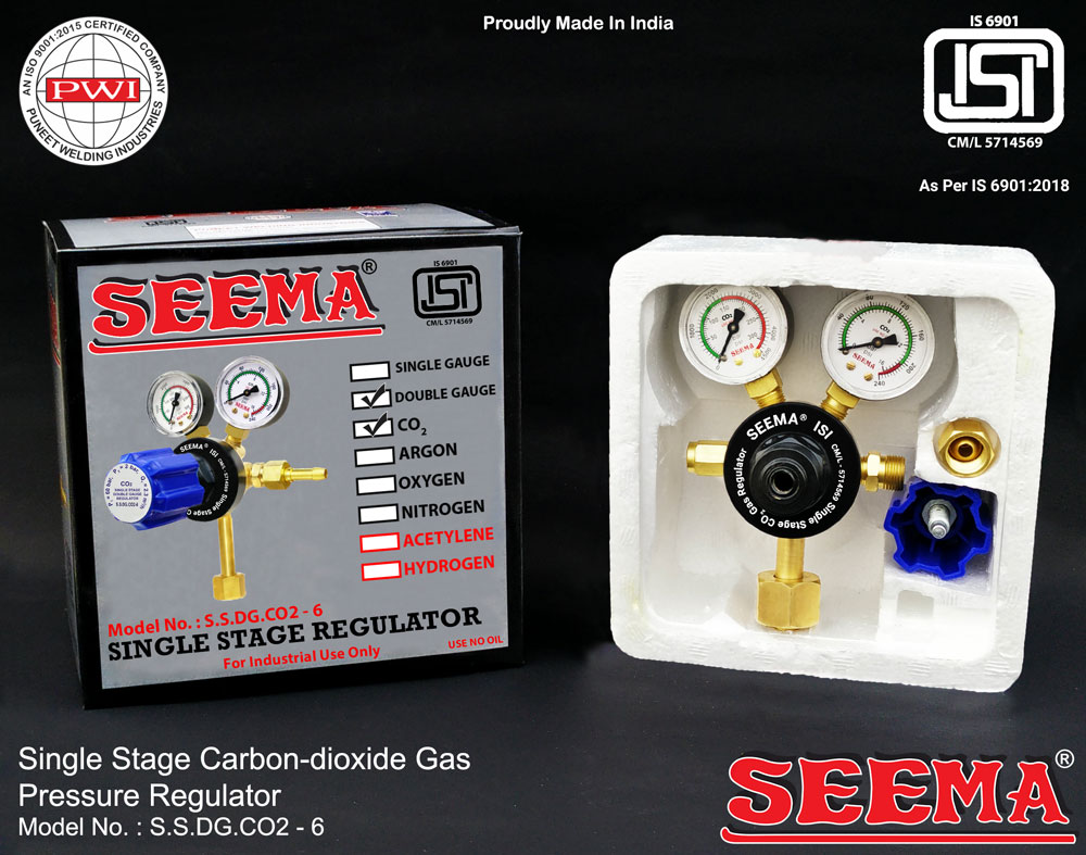 Seema 60 bar Single Stage Co2 Regulators S.S.DG.CO2 - 6 CO2 2 bar_1