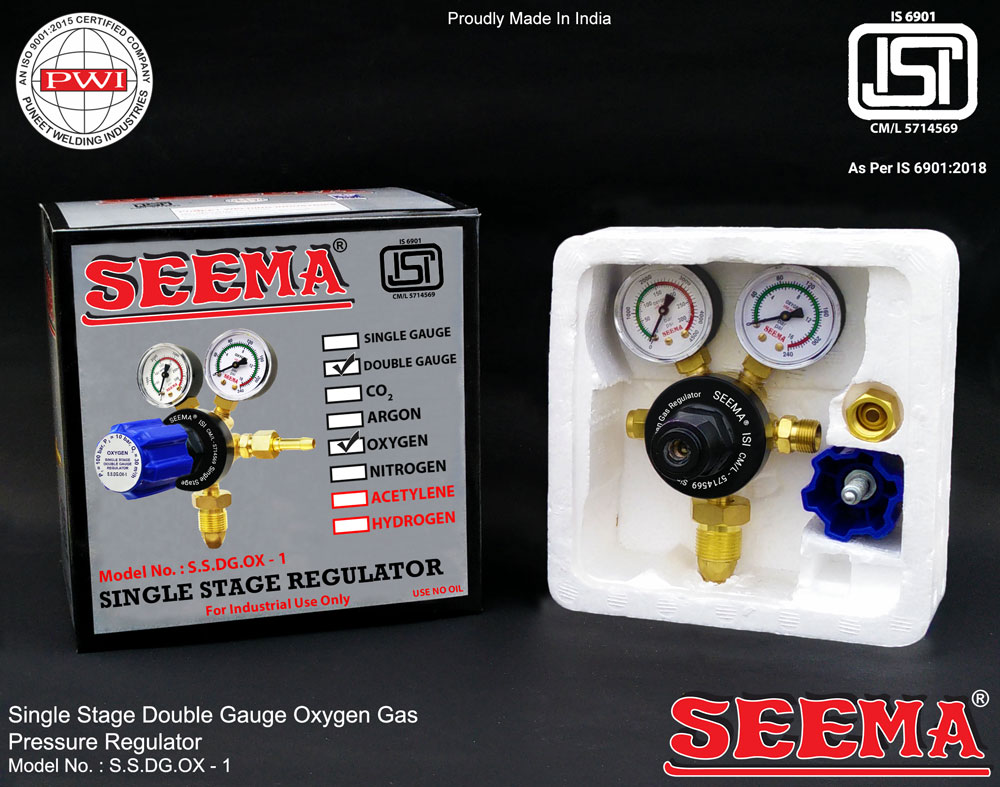 Seema 100 bar Single Stage O2 Regulators S.S.DG.OX - 1 Oxygen 10 bar_1