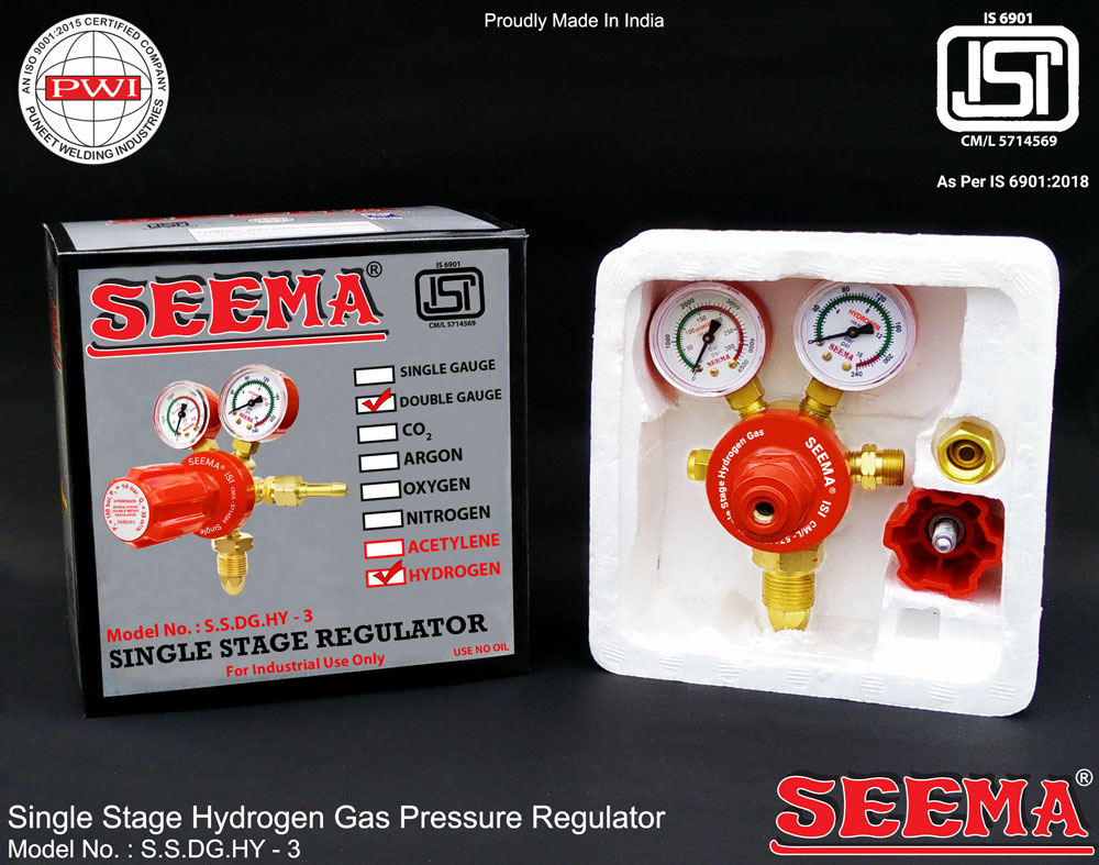 Seema 100 bar Single stage Regulators S.S.DG.HY - 3 Hydrogen 10 bar_1