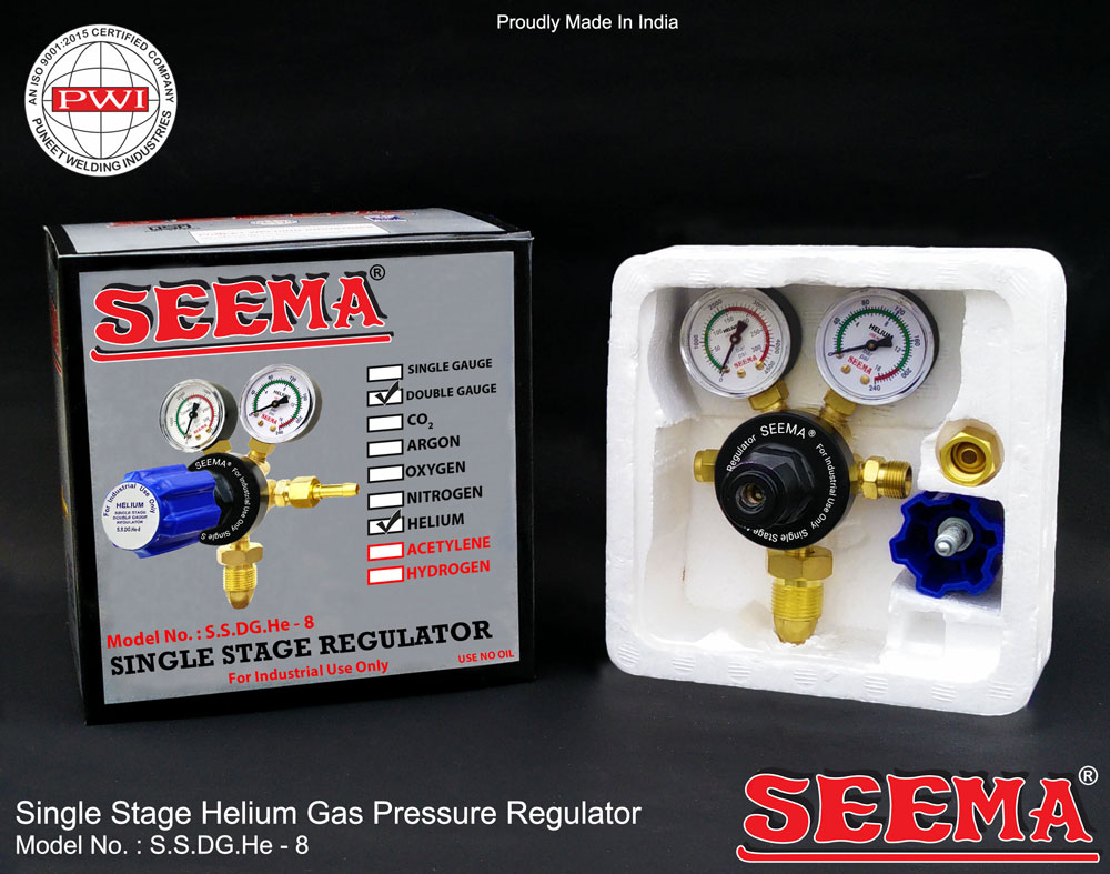 Seema 100 bar Single stage Regulators S.S.DG.He - 8 Helium 10 bar_1