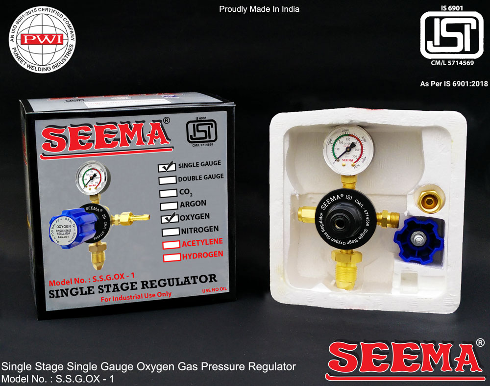 Seema 100 bar Single stage Regulators S.S.G.OX - 1 Oxygen 10 bar_1