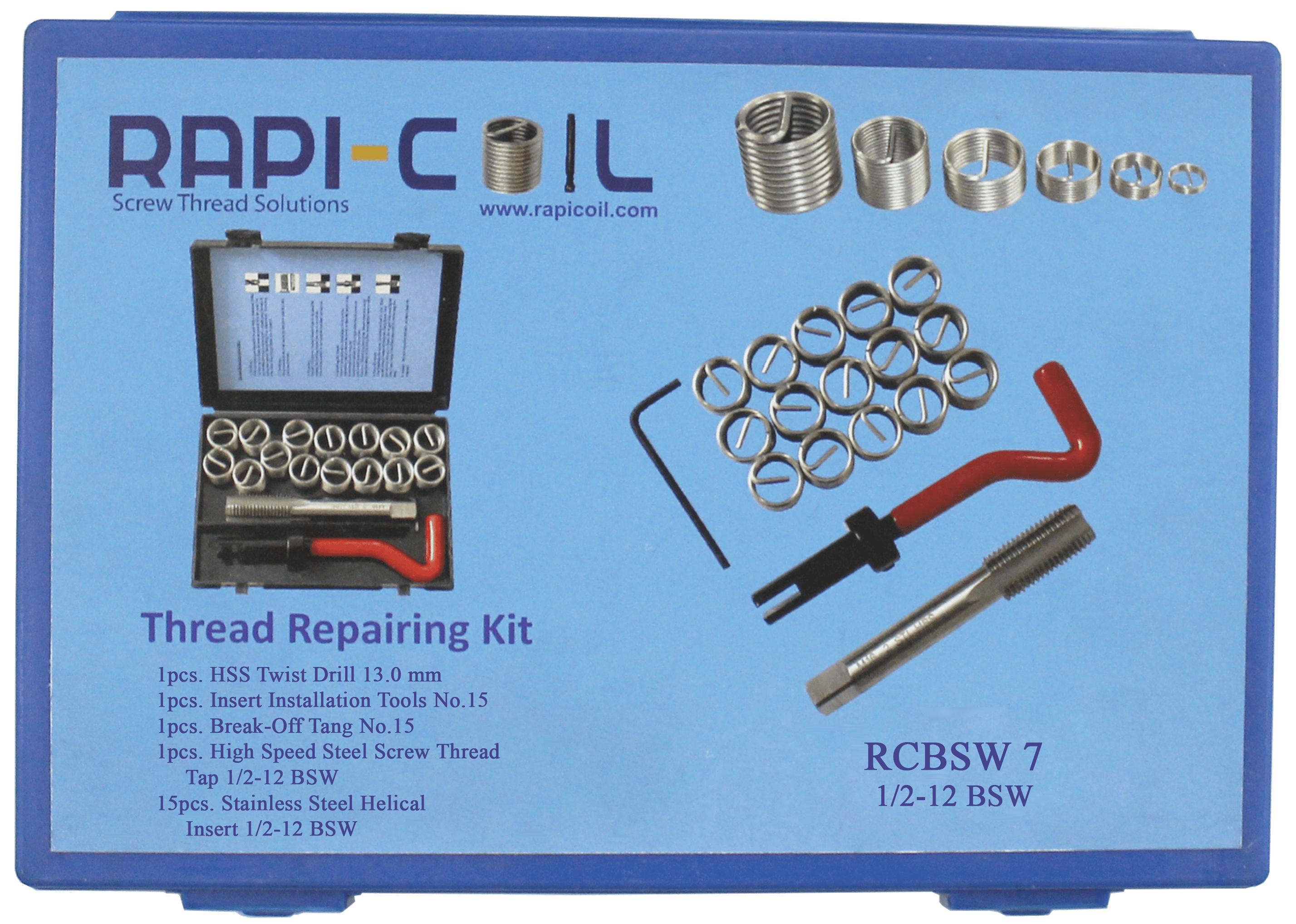 RAPICOIL Stainless Steel BSW Thread Repairing Kit RCBSW7_1