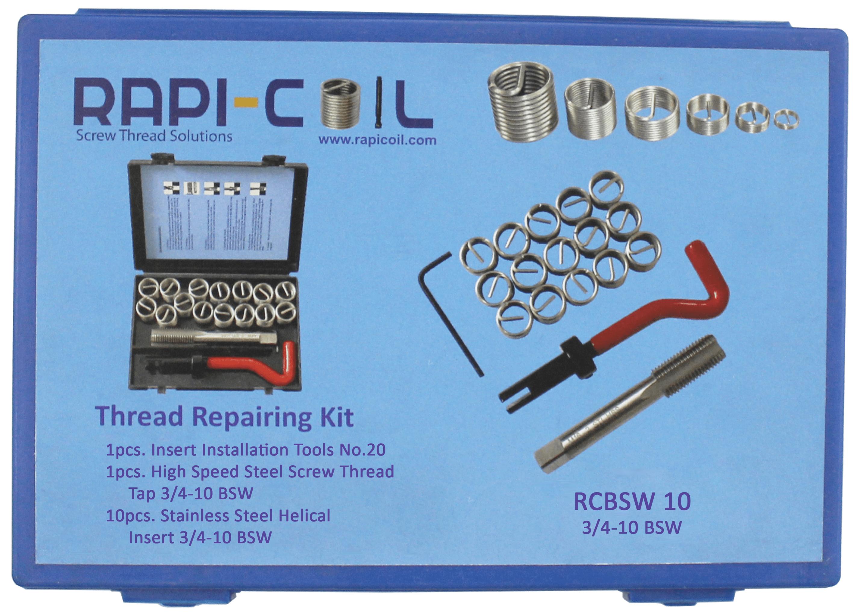 RAPICOIL Stainless Steel BSW Thread Repairing Kit RCBSW10_2