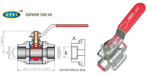 UTVC 10 mm Manual Carbon Steel Ball Valves Socket Weld_1