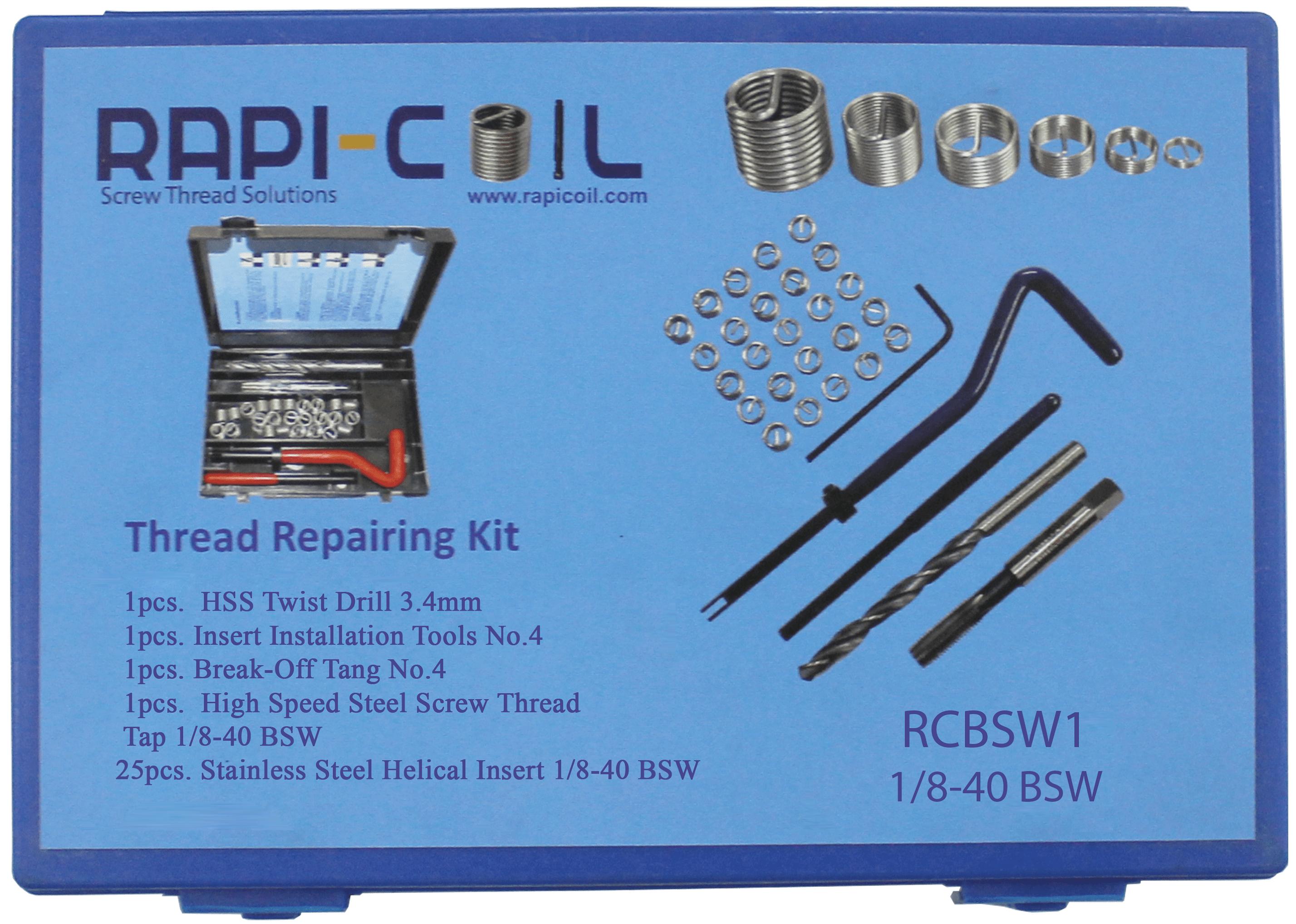 RAPICOIL Stainless Steel BSW Thread Repairing Kit RCBSW1_1