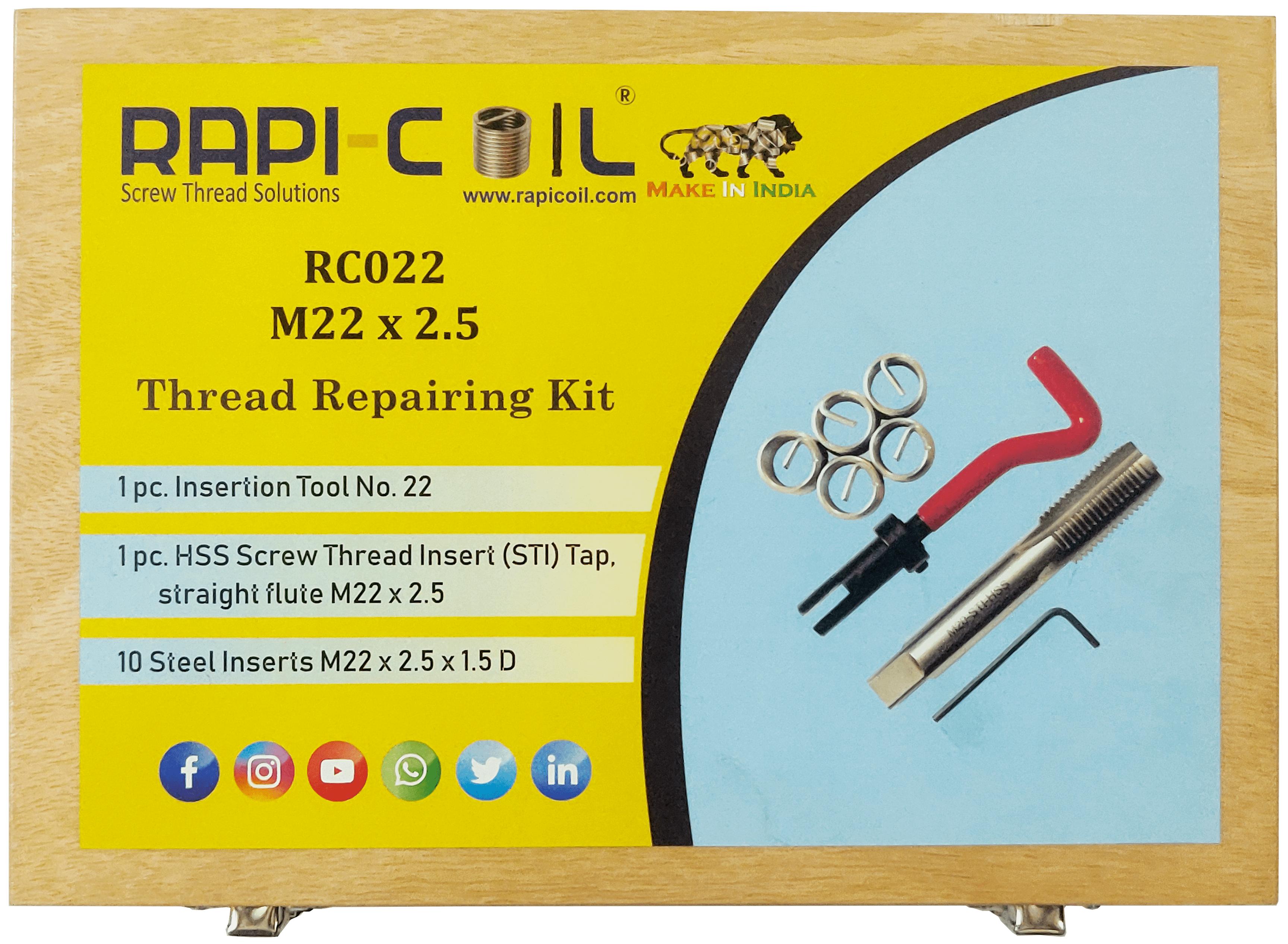 RAPICOIL Stainless Steel Metric Thread Repairing Kit RC022_1