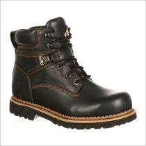 Real Leather Steel Toe Safety Shoes Black_0