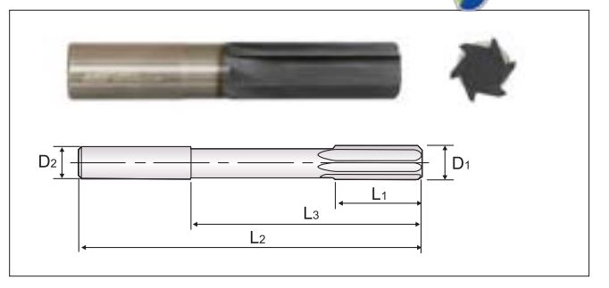 3 - 16 mm Straight Fluted Hand Reamers Carbide C1RS 61 - 160 mm_1