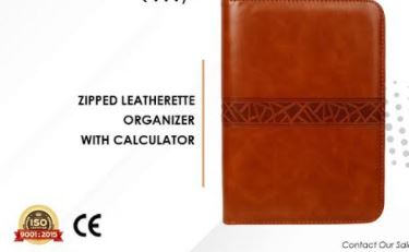 FUZO Zipped Leatherette Notebooks 25.3 x 18.5 cm_1