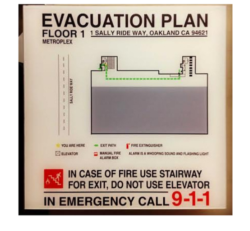 SoleSafe Evacuation Maps Signages 24 x 18 inch Wall, Hang, Stick Al, SS, ACP, Acrylic_0