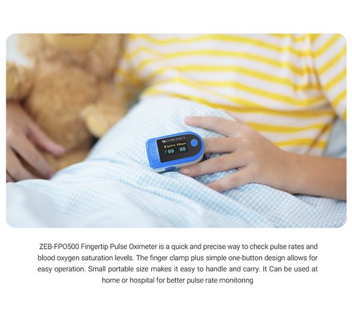 Zebronics Fingertip Pulse Oximeter FPO500 Blue and White_1