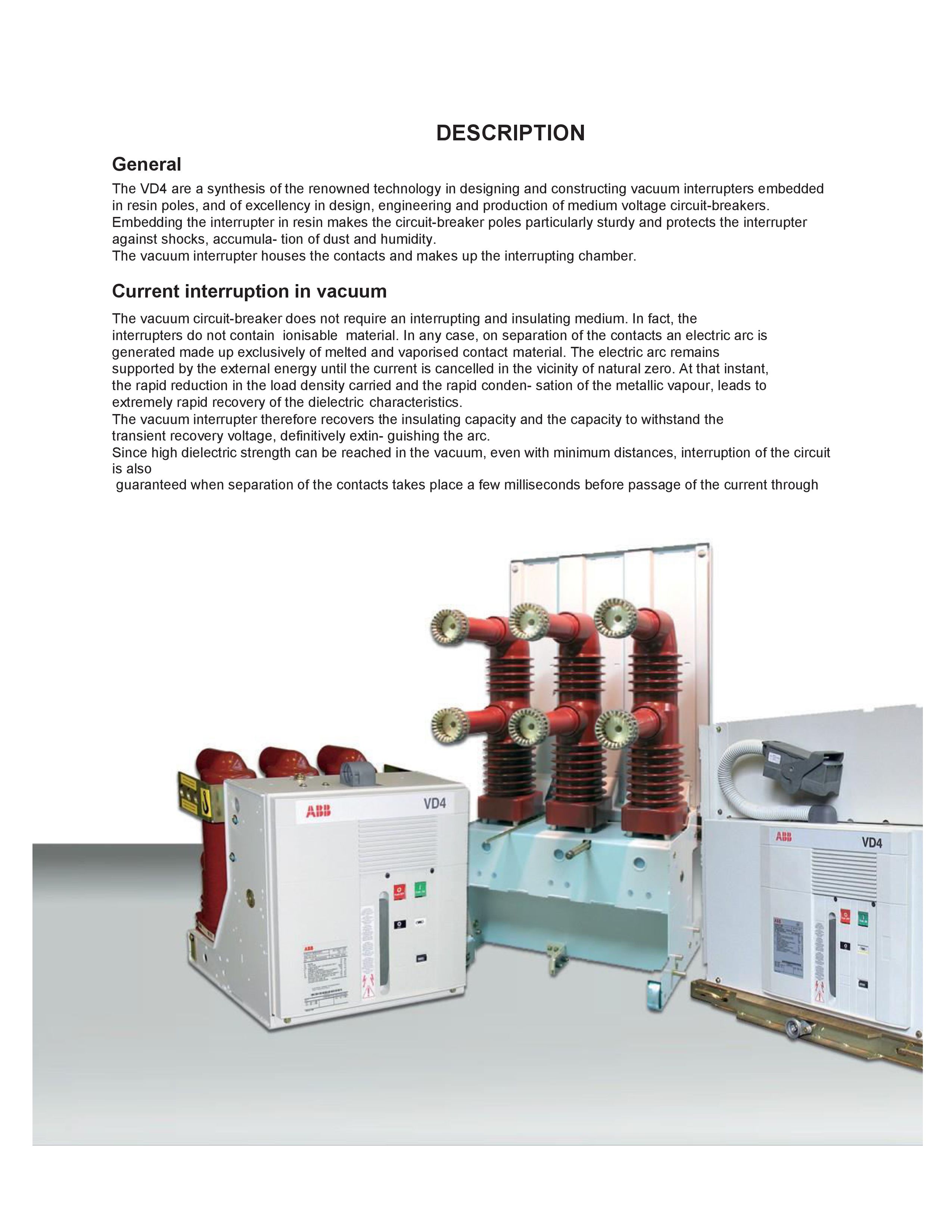 ABB VD4/VMAX 3300 V Three Pole Electrical Contactors_1