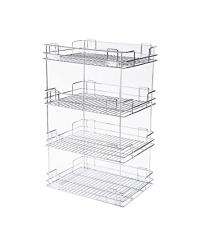 Stainless Steel Rectangular Plate Holder Kitchen Storage Organiser_0