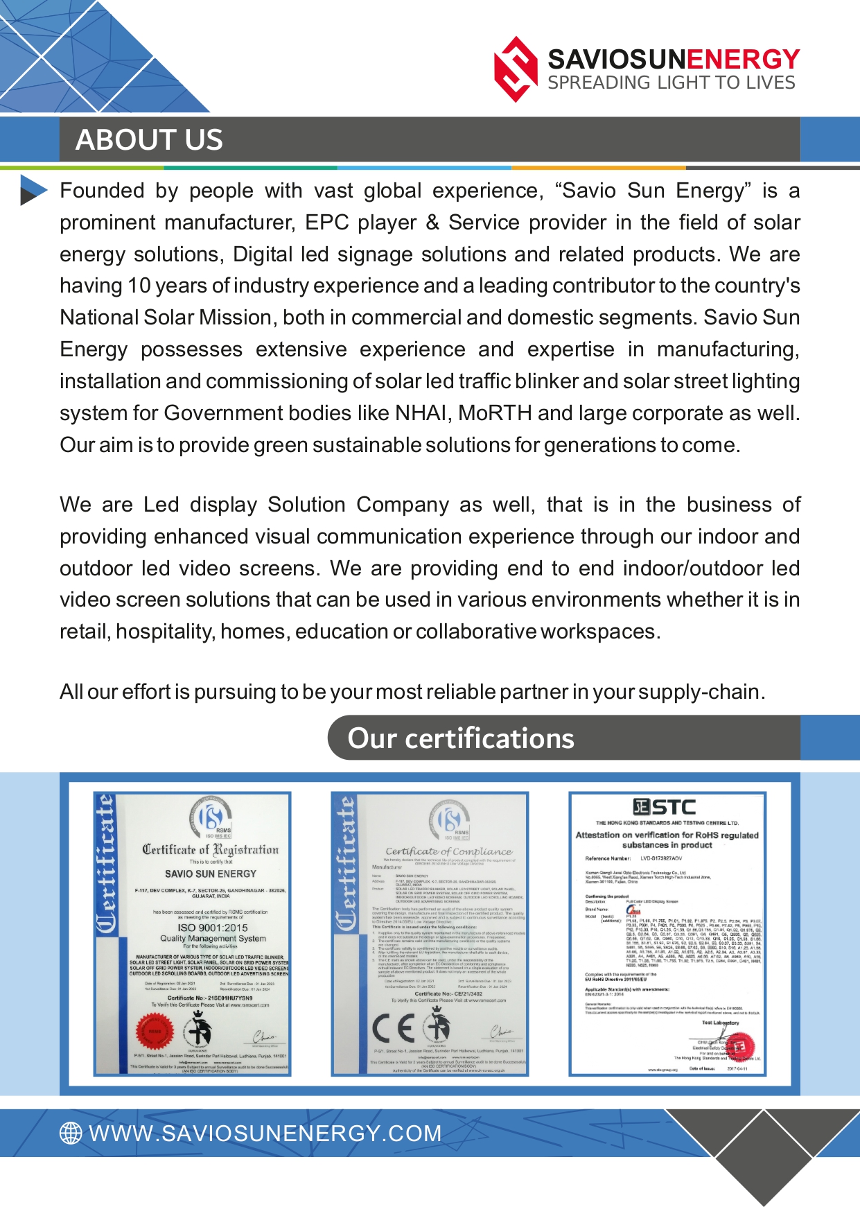 Savio sun energy 24 W Cool White LED Aluminium Die Casting 30 Ah Solar Street Light_2