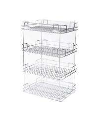 Stainless Steel Rectangular Plate Holder Kitchen Storage Organiser 10 x 22 x 17 mm_0
