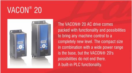 VACON VACON 20 115V - 480 V 0.25 - 18.5 kW Variable Frequency Drive_1