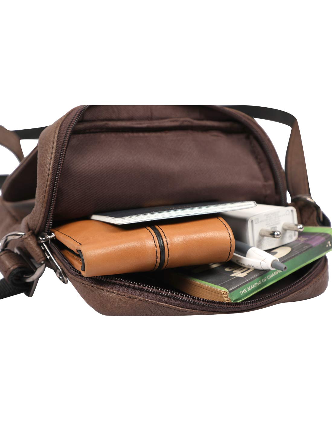 Agilam Exim Office Bags Messenger Bag Leather Brown_1