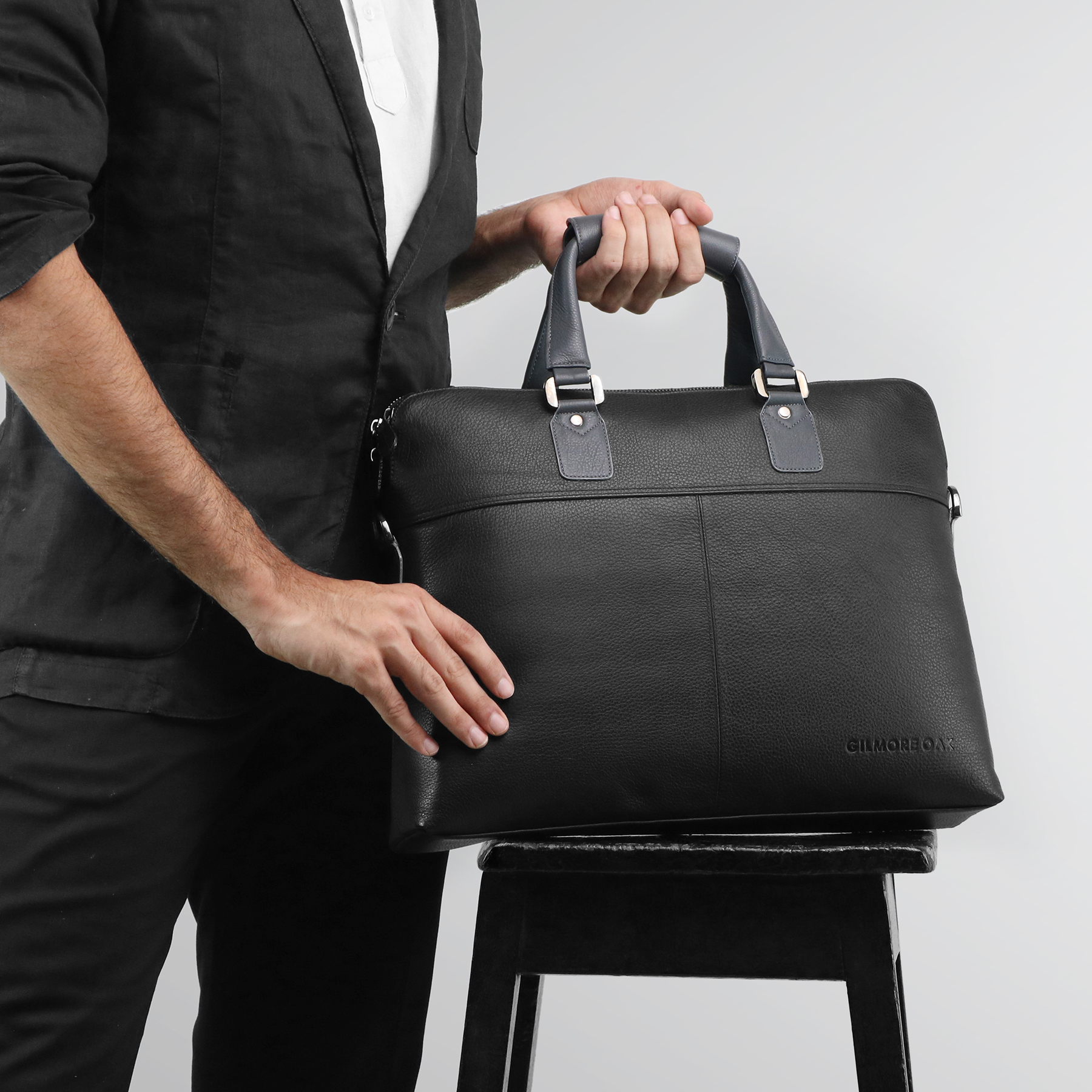 GILMORE OAK Office Bags Laptop Bag Leather Black_4