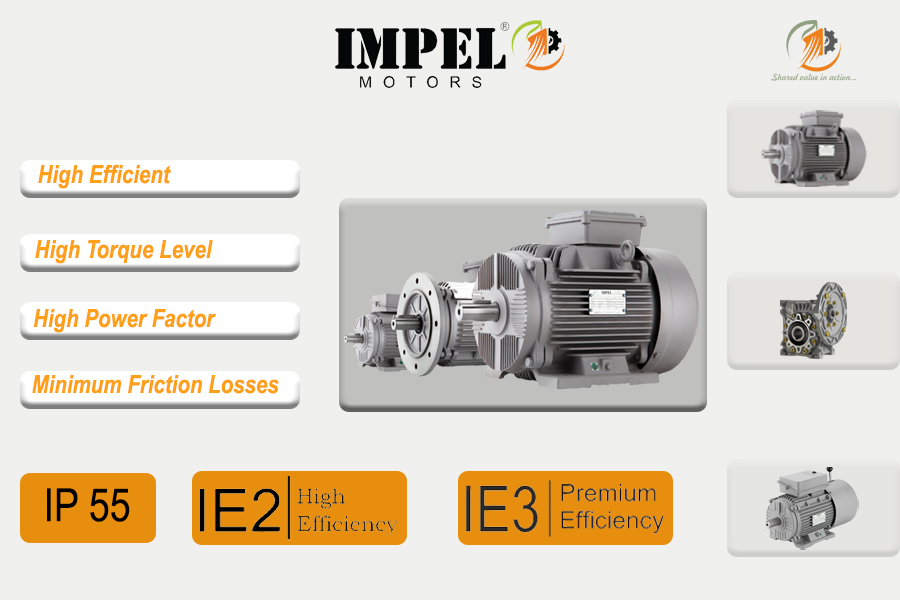 IMPEL 2.0hp 4p B5 1440 rpm Three Phase 2 hp Four Pole Flange Mounted AC Motors_1