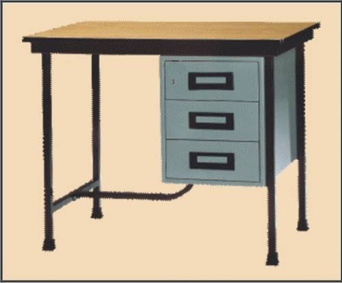 Computer Office Tables T.A. Grey Metal with Wood_1