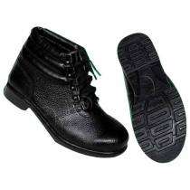 Real Leather Rubber Toe Safety Shoes Black_0