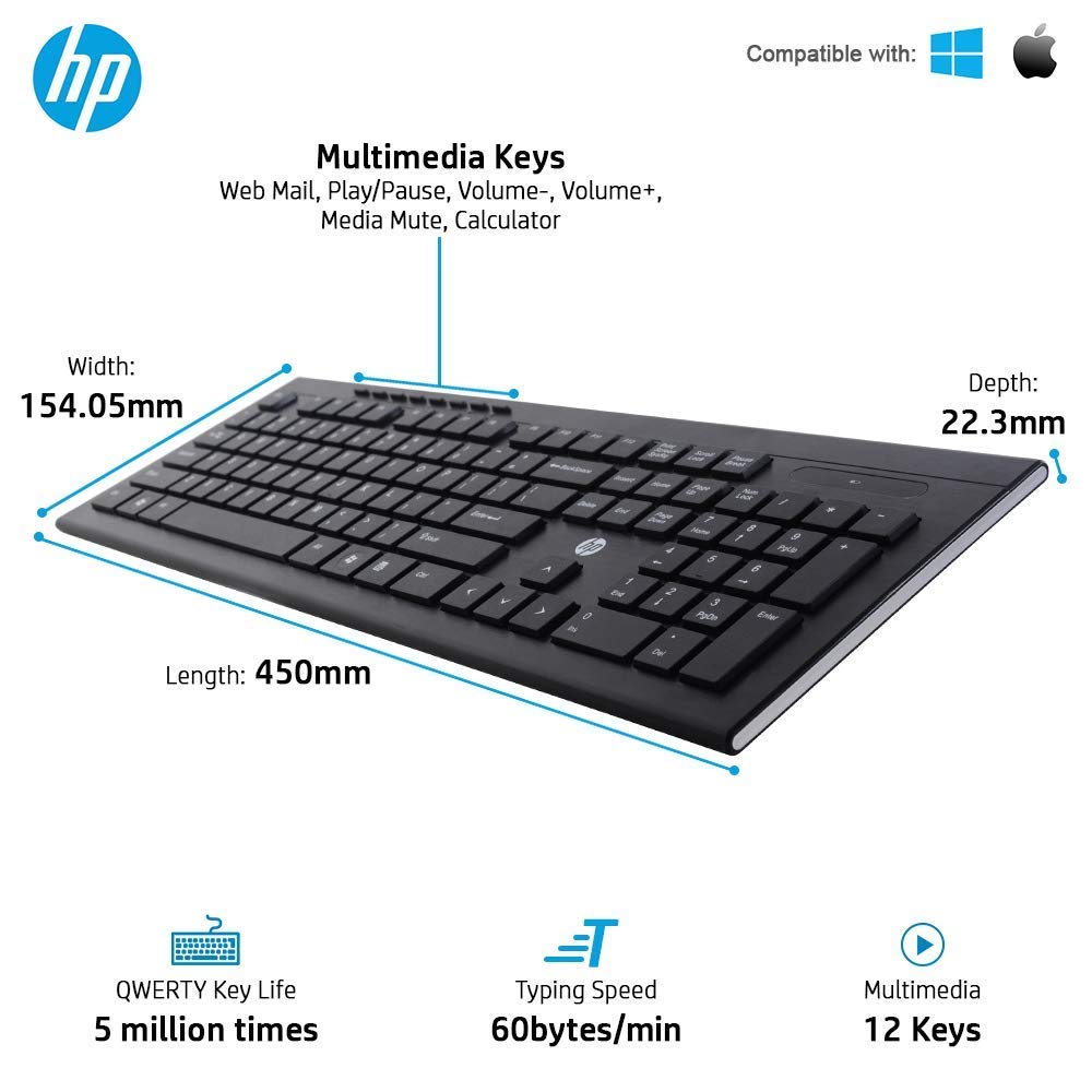 HP Mu​l​t​i​m​e​d​i​a​ Wireless Computer Keyboard_1