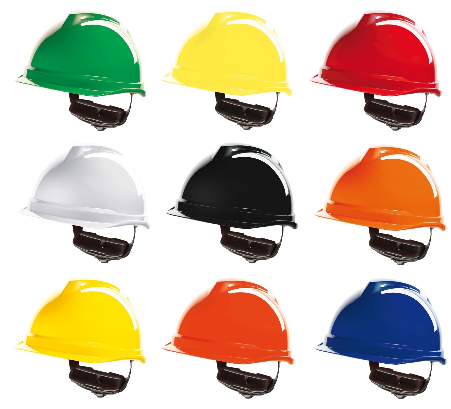 PVC Green Air Ventilated Safety Helmets_1