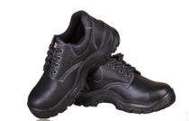 Leather Plain Toe Safety Shoes Black_0