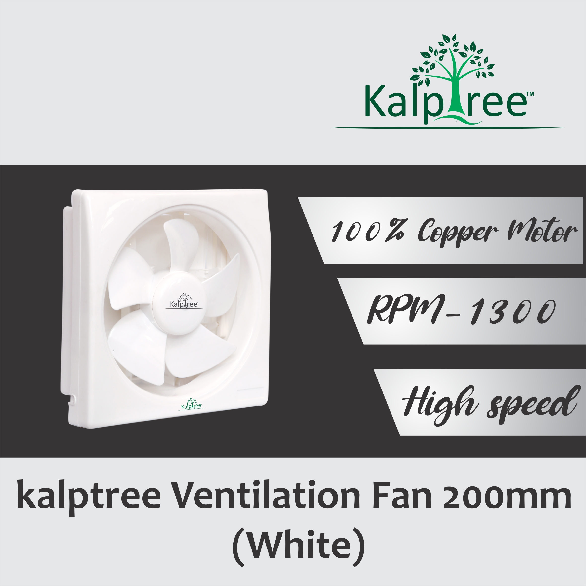 Kalptree KT-VENT-C-8 200 mm 5 Blades 65 W Exhaust Fans_1