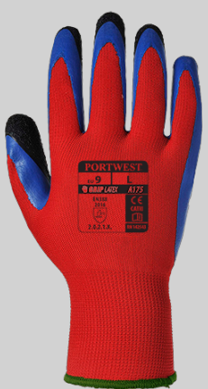 Portwest Polyester, Latex Hand Glove M/8 - XL/10  General Handling_0