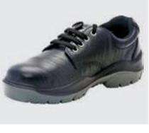 SH009 Real Leather Plain Toe Safety Shoes Black_0