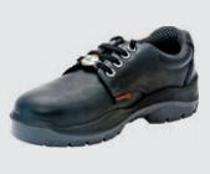 SH010 Real Leather Plain Toe Safety Shoes Black_0