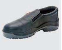 SH012 Real Leather Plain Toe Safety Shoes Black_0