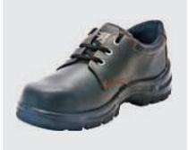 SH013 Real Leather Plain Toe Safety Shoes Black_0